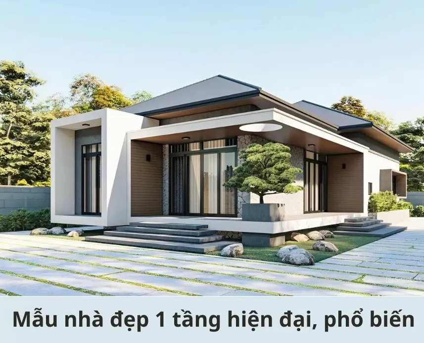 Mẫu nhà 1 tầng đẹp, hiện đại