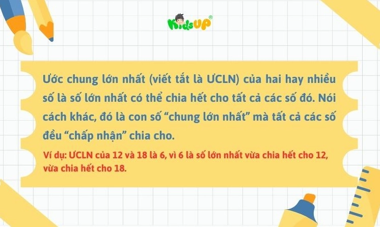 Minh họa khái niệm ước chung lớn nhất
