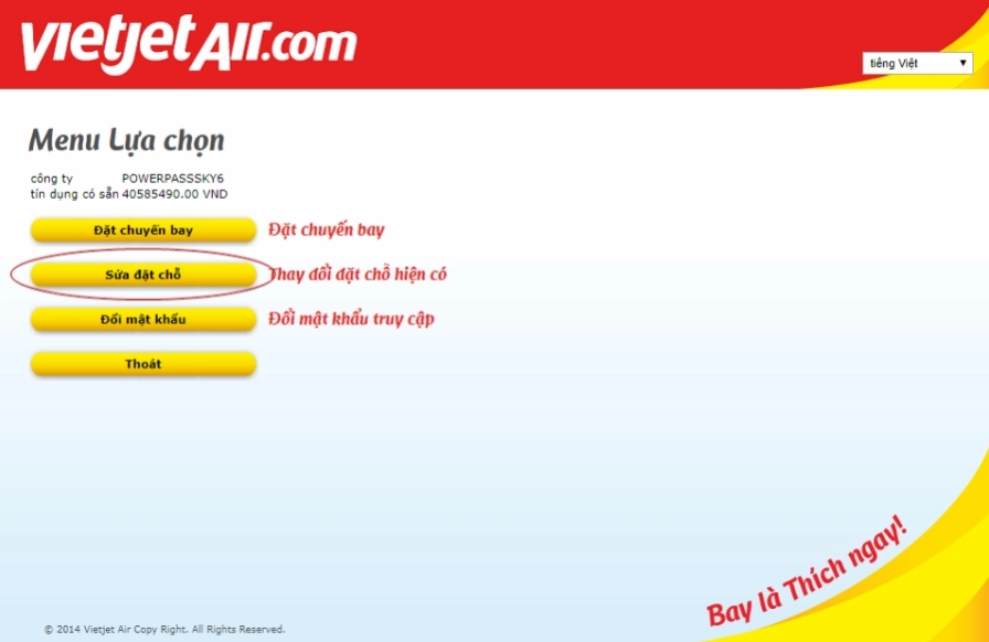 Đổi ngày bay Vietjet