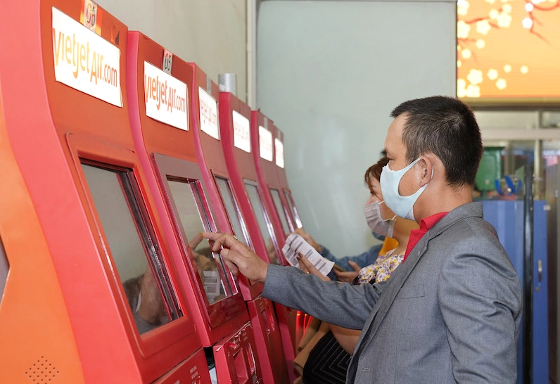 Quầy check-in Vietjet Air tại sân bay