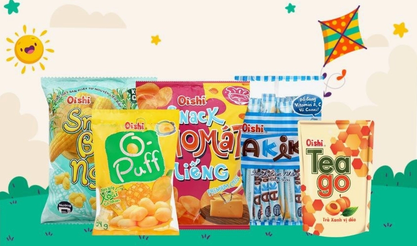 Sản phẩm snack Oishi đa dạng hương vị