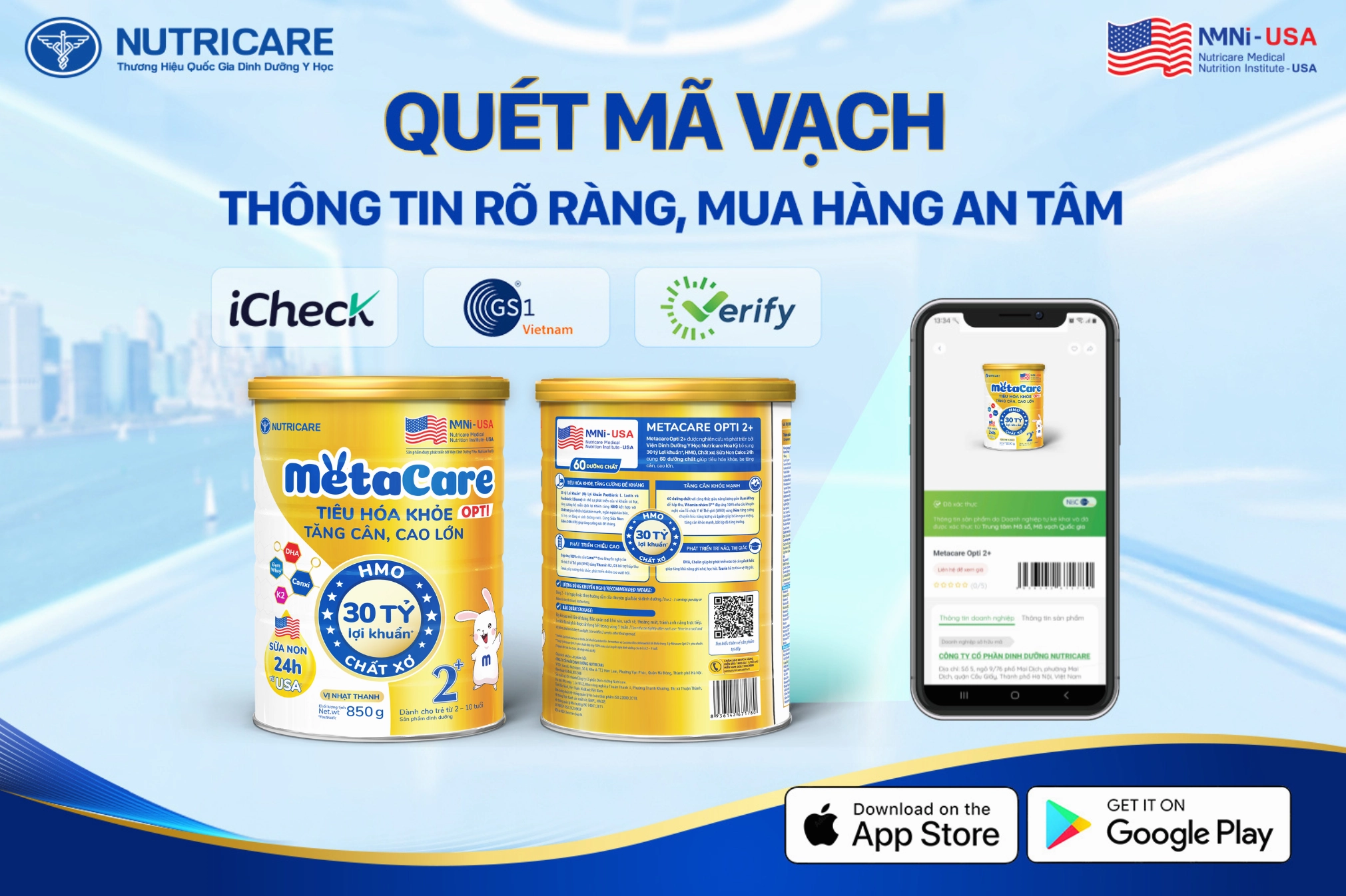 Sản phẩm sữa Nutricare chính hãng