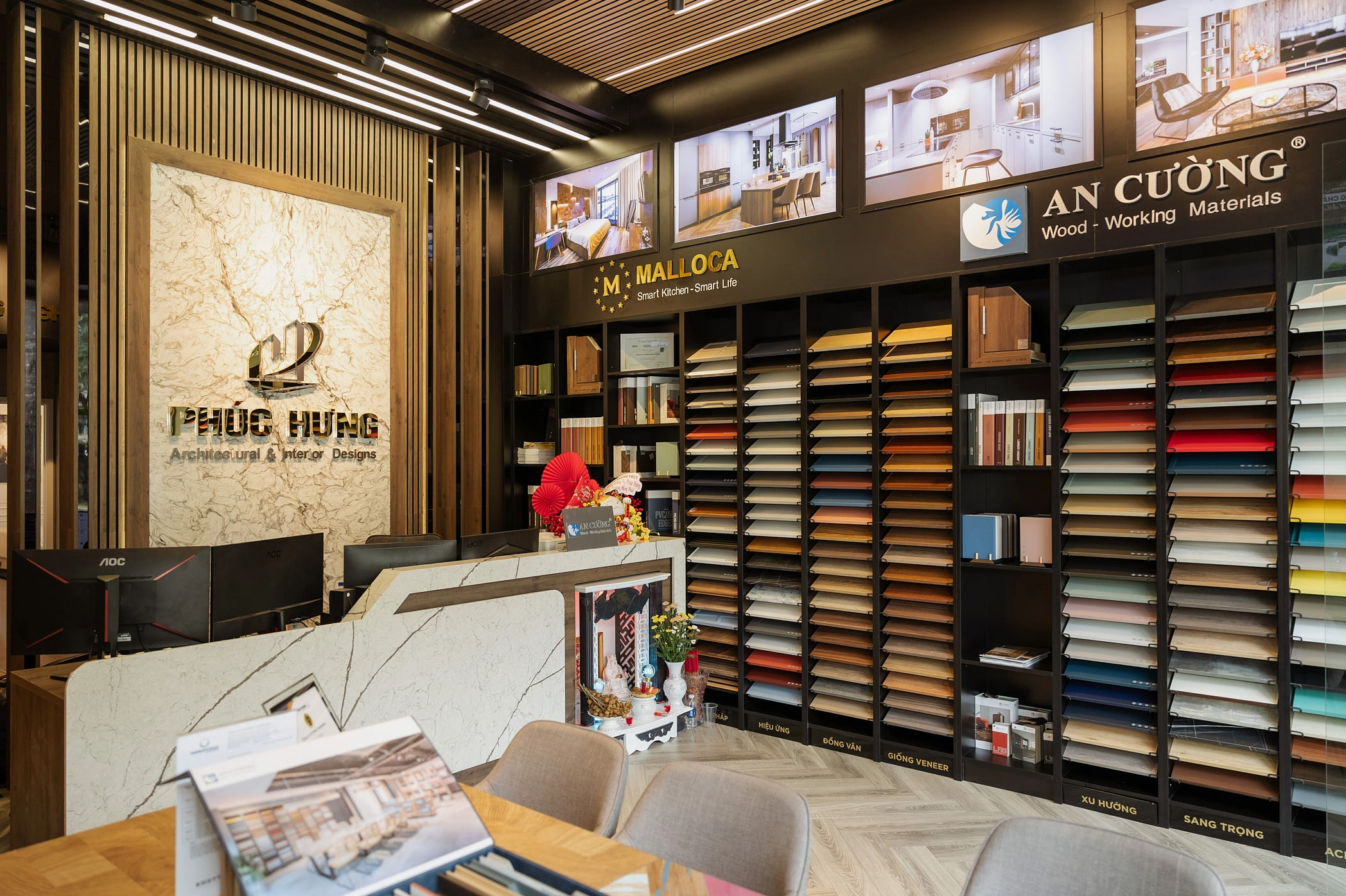 Showroom nội thất với cách bài trí tinh tế