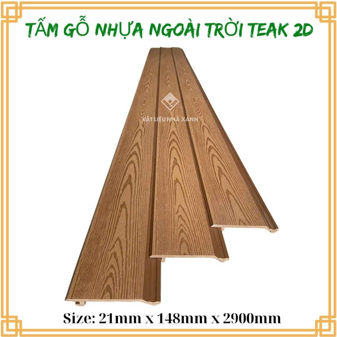 Tấm ốp gỗ nhựa ngoài trời màu Teak sang trọng