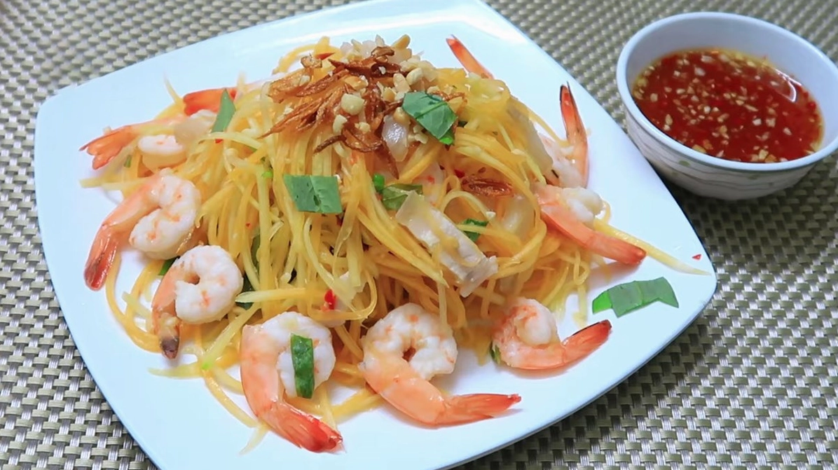 Thành phẩm gỏi đu đủ đẹp mắt