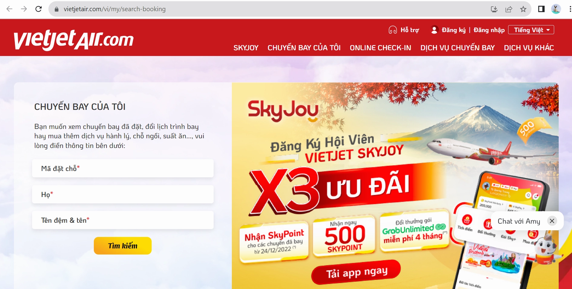 Thay đổi thông tin vé Vietjet