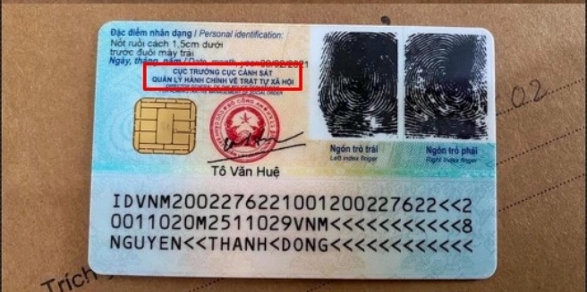 Thông tin ghi trên thẻ CCCD về nơi cấp