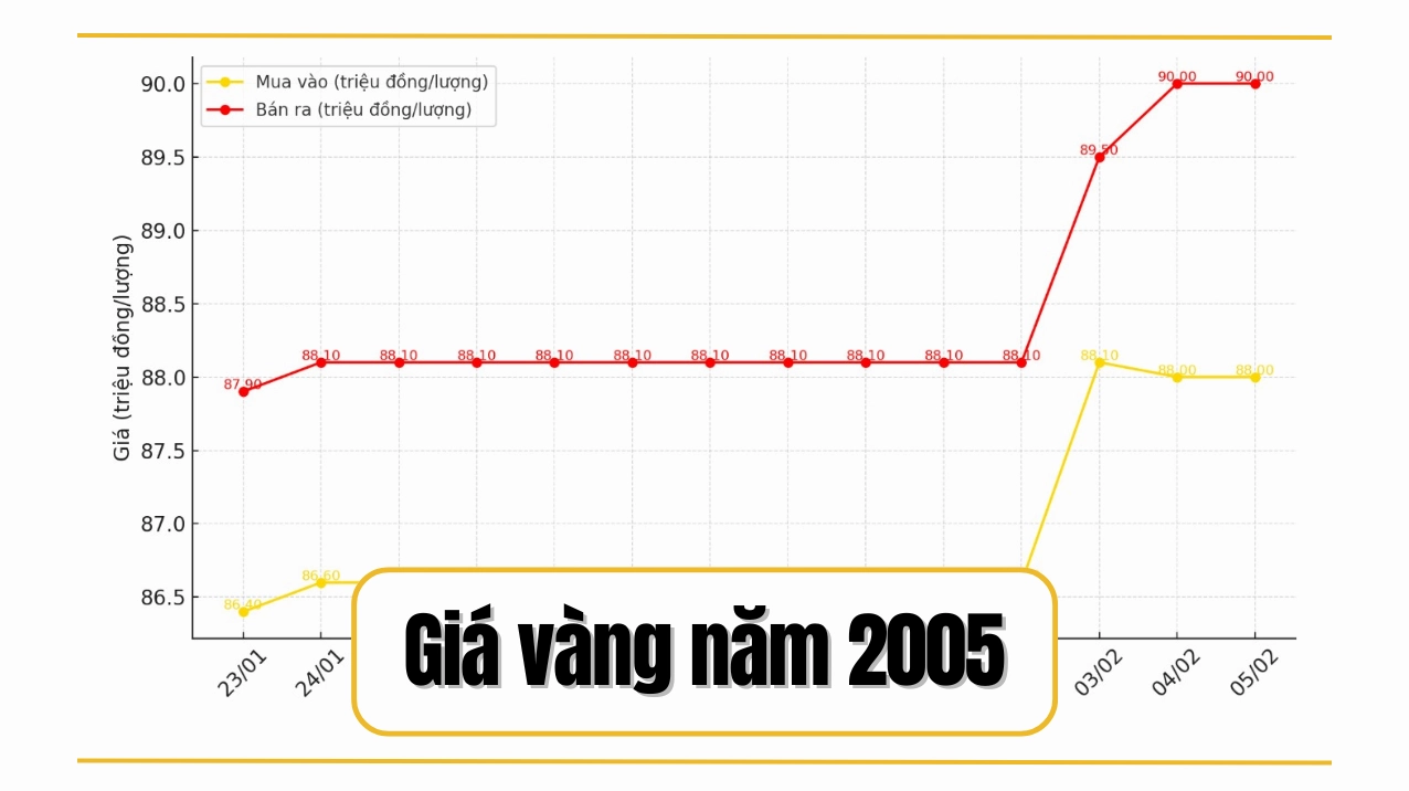 Tổng quan giá vàng năm 2005