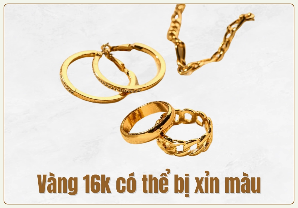Trang sức vàng 16k có bị xỉn không
