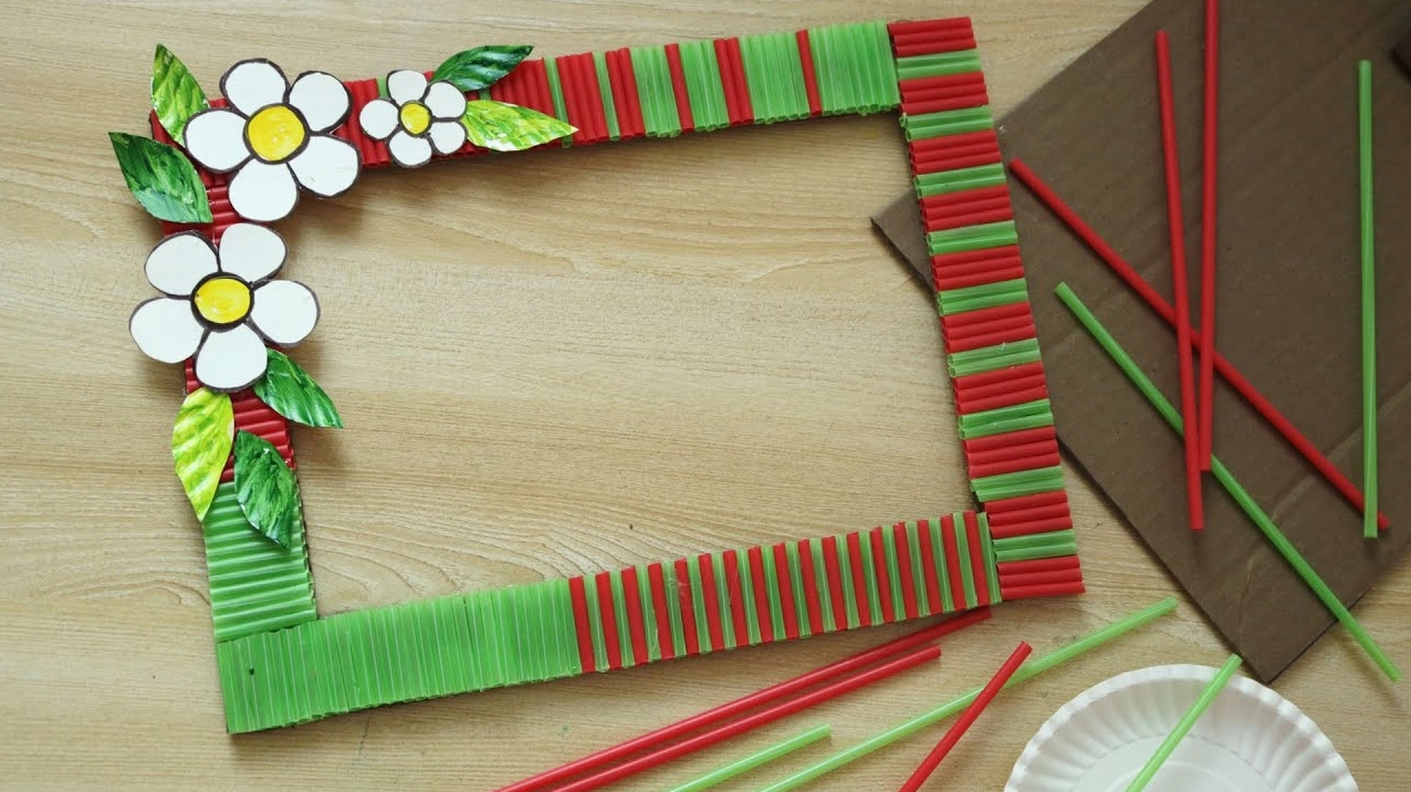 Trang trí khung ảnh bằng vải và ren