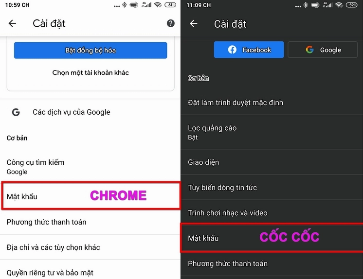 Trình quản lý mật khẩu Chrome
