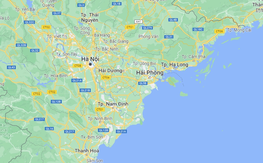 Vị trí địa lý Hà Nội trên bản đồ Việt Nam