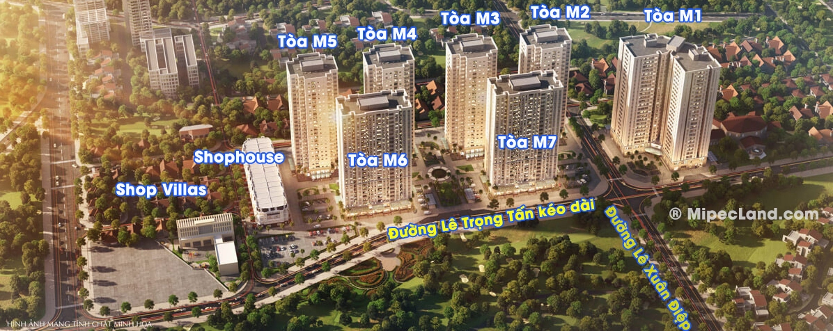 Vị trí Mipec Kiến Hưng nhìn từ trên cao