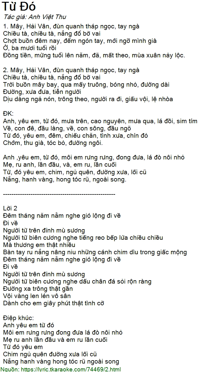 Video minh họa bài hát Từ Đó