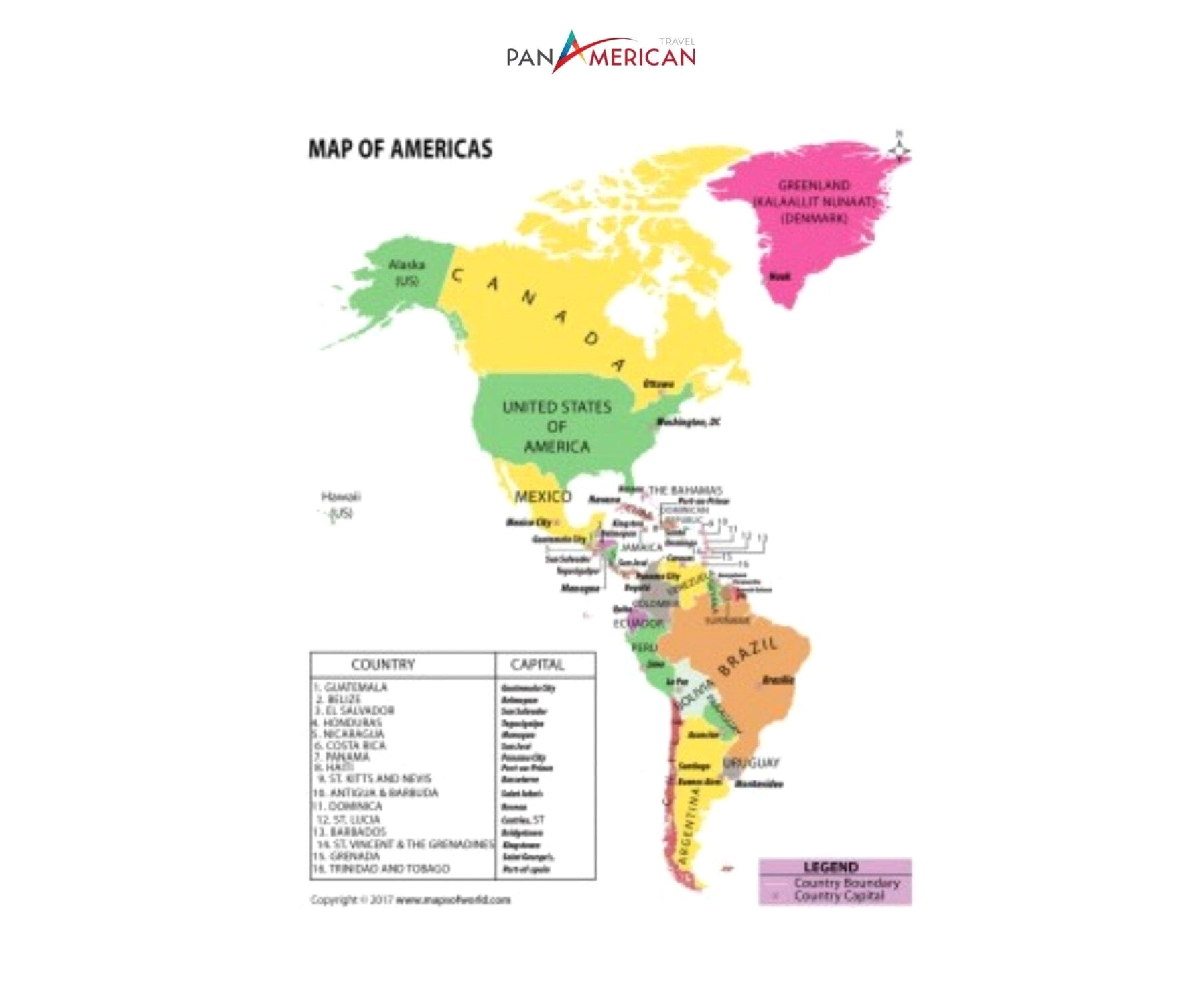 Bản đồ chi tiết các quốc gia Nam Mỹ