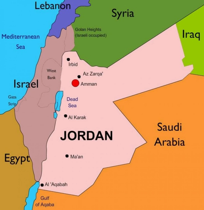 Bản đồ Jordan và các nước lân cận