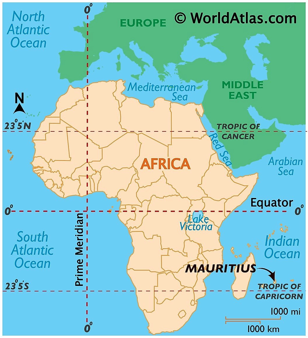 Bản đồ quốc đảo Mauritius