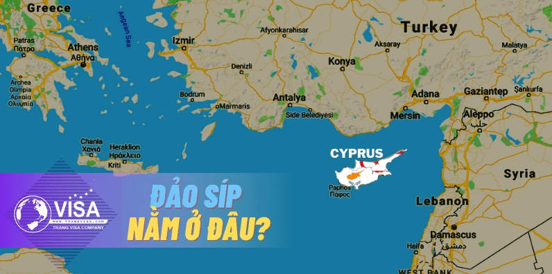 Bản đồ vị trí đảo Síp