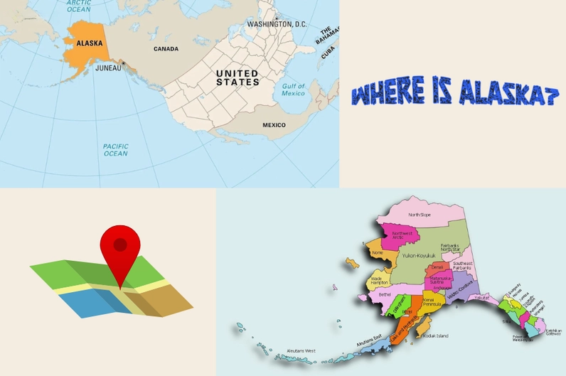 Bản đồ vị trí của Alaska