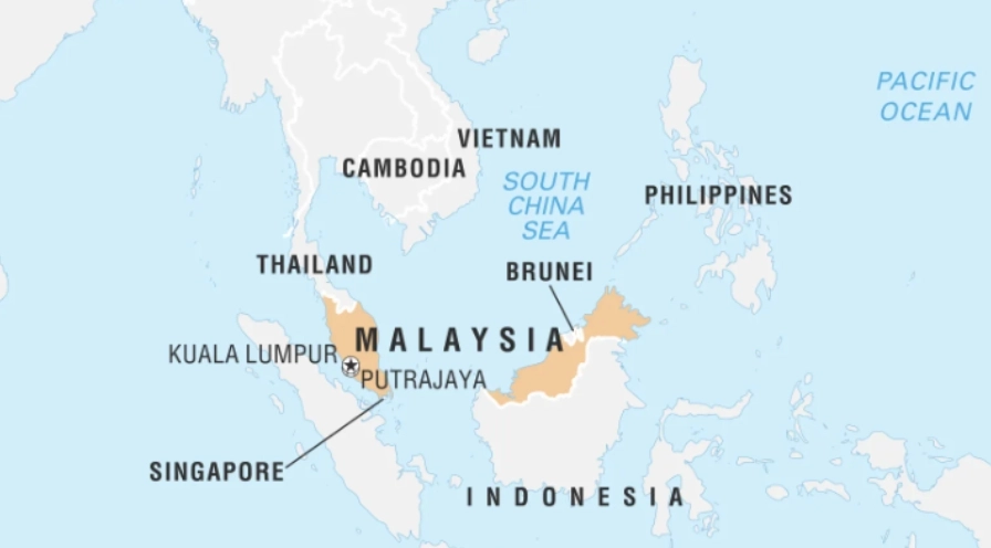 Bản đồ vị trí Malaysia