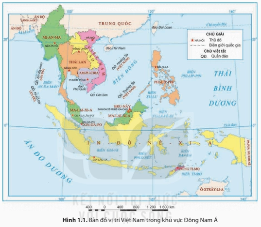Bản đồ Việt Nam thể hiện vị trí địa lý