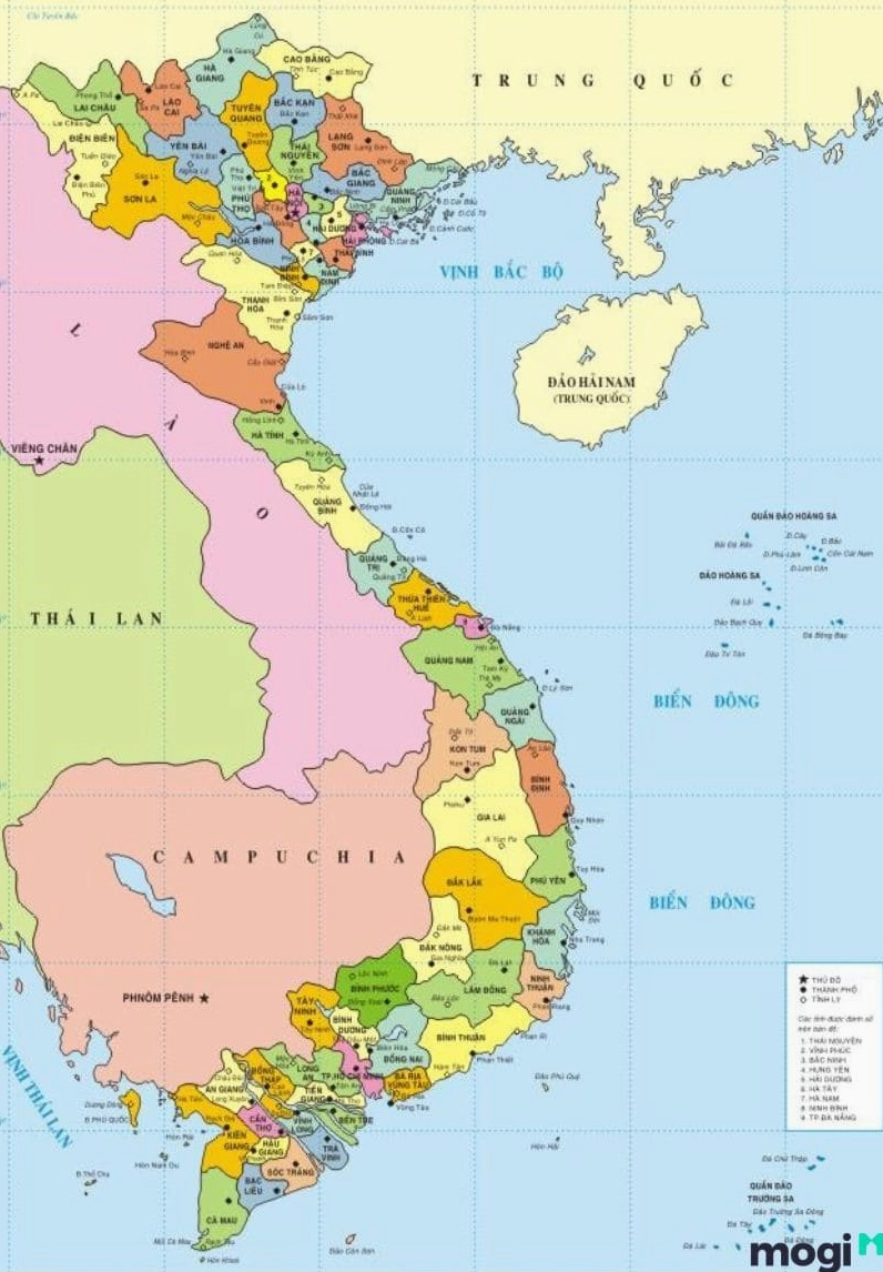 Bản đồ Việt Nam với các tỉnh thành