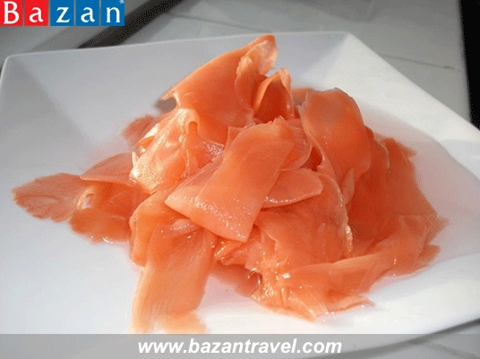 Bản trình bày món Sushi với Gari