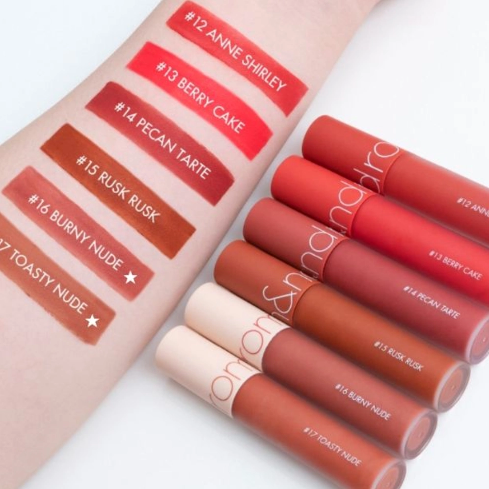 Bảng màu son Romand Zero Velvet Tint