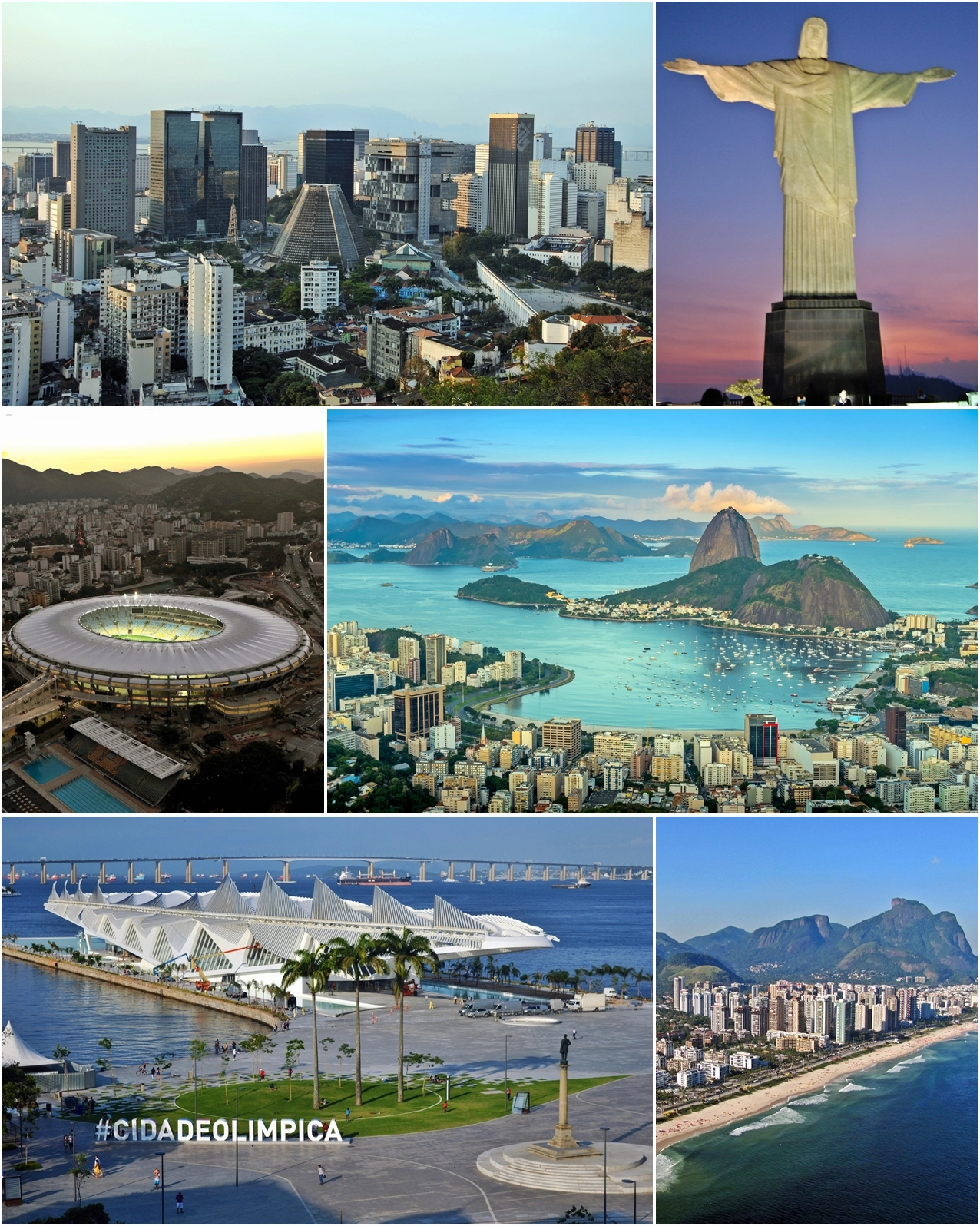 Bức tranh ghép các địa điểm nổi tiếng ở Rio de Janeiro