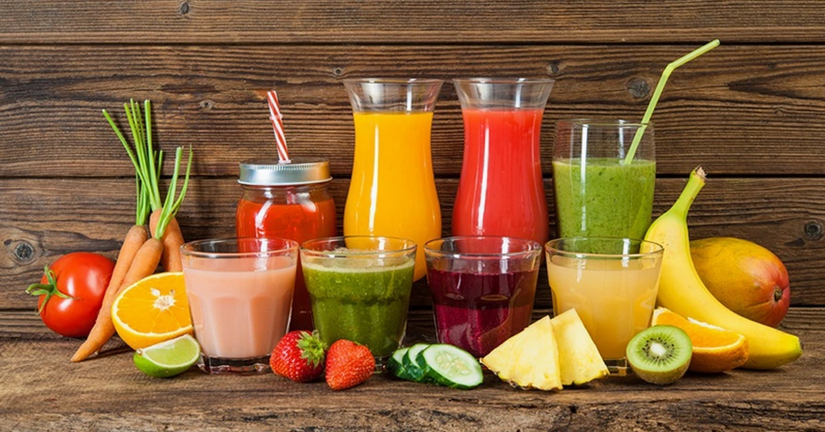 Các loại rau củ và trái cây tươi để làm nước ép