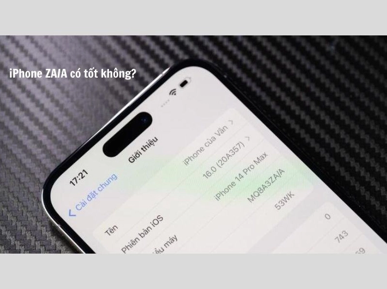 Hình ảnh minh họa mã hiệu ZA trên iPhone