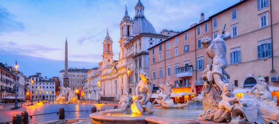 Khung cảnh thành phố Rome, Ý