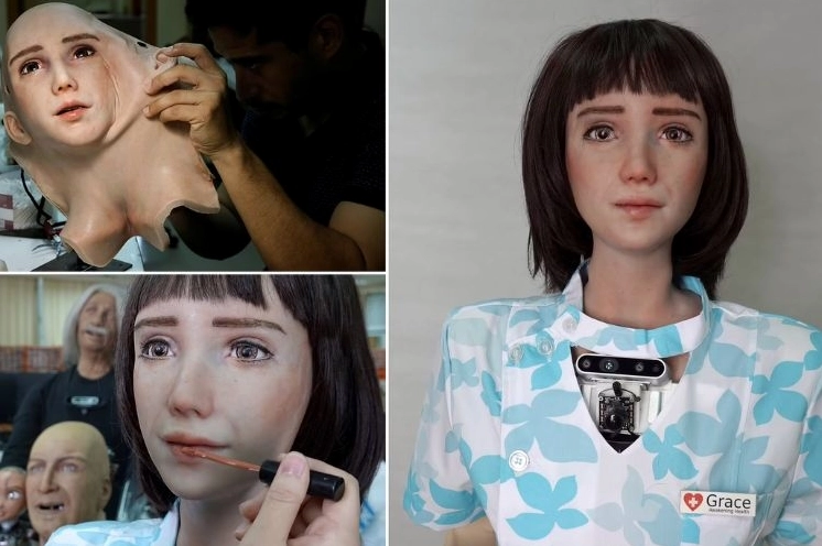 Khuôn mặt biểu cảm của người máy Grace