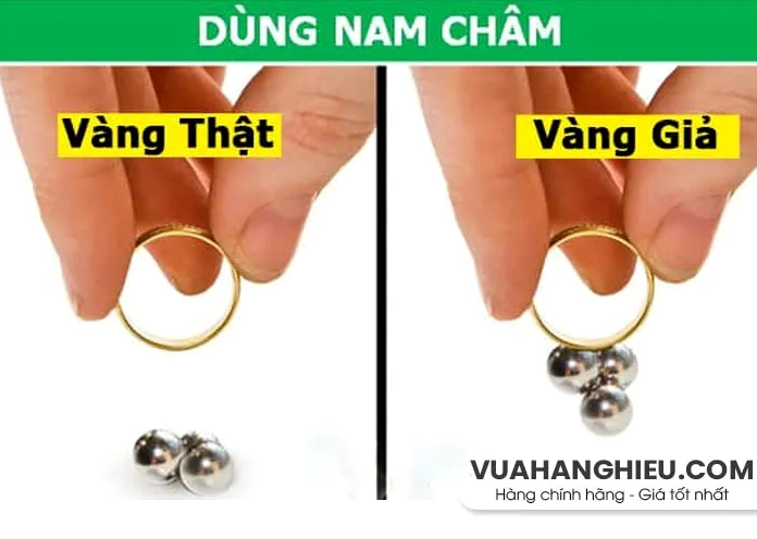 Kiểm tra vàng 9999 bằng nam châm