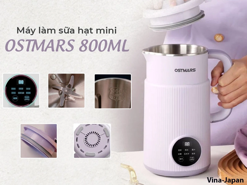 Máy làm sữa hạt Ostmars với thiết kế hiện đại