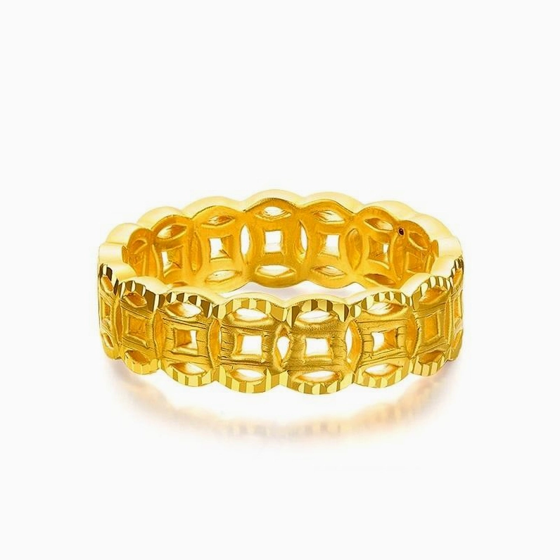 Nhẫn kim tiền vàng 9999 thiết kế sang trọng
