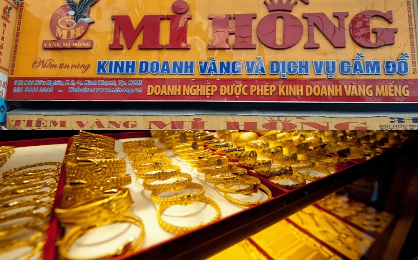 So sánh giá vàng SJC, 18K, 24K tại Mi Hồng