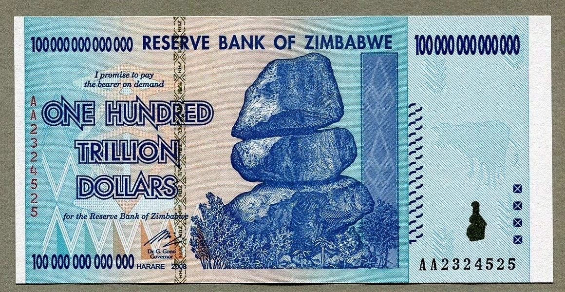 Tờ 100 nghìn tỷ đô la Zimbabwe huyền thoại