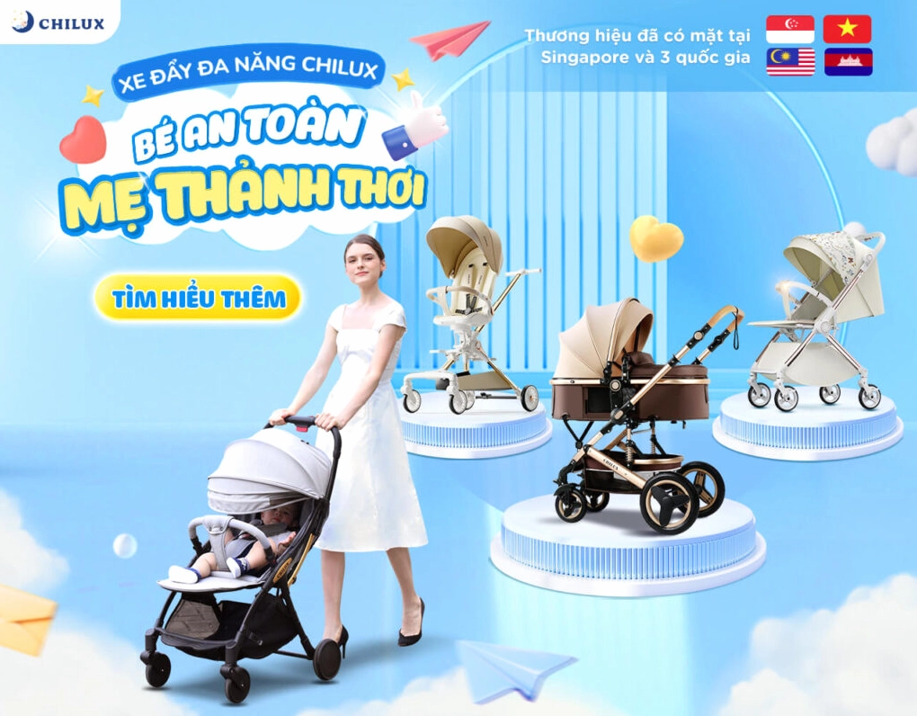 Xe đẩy em bé Chilux tiện lợi