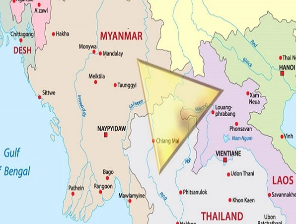 Bản đồ khu vực Tam Giác Vàng Đông Nam Á