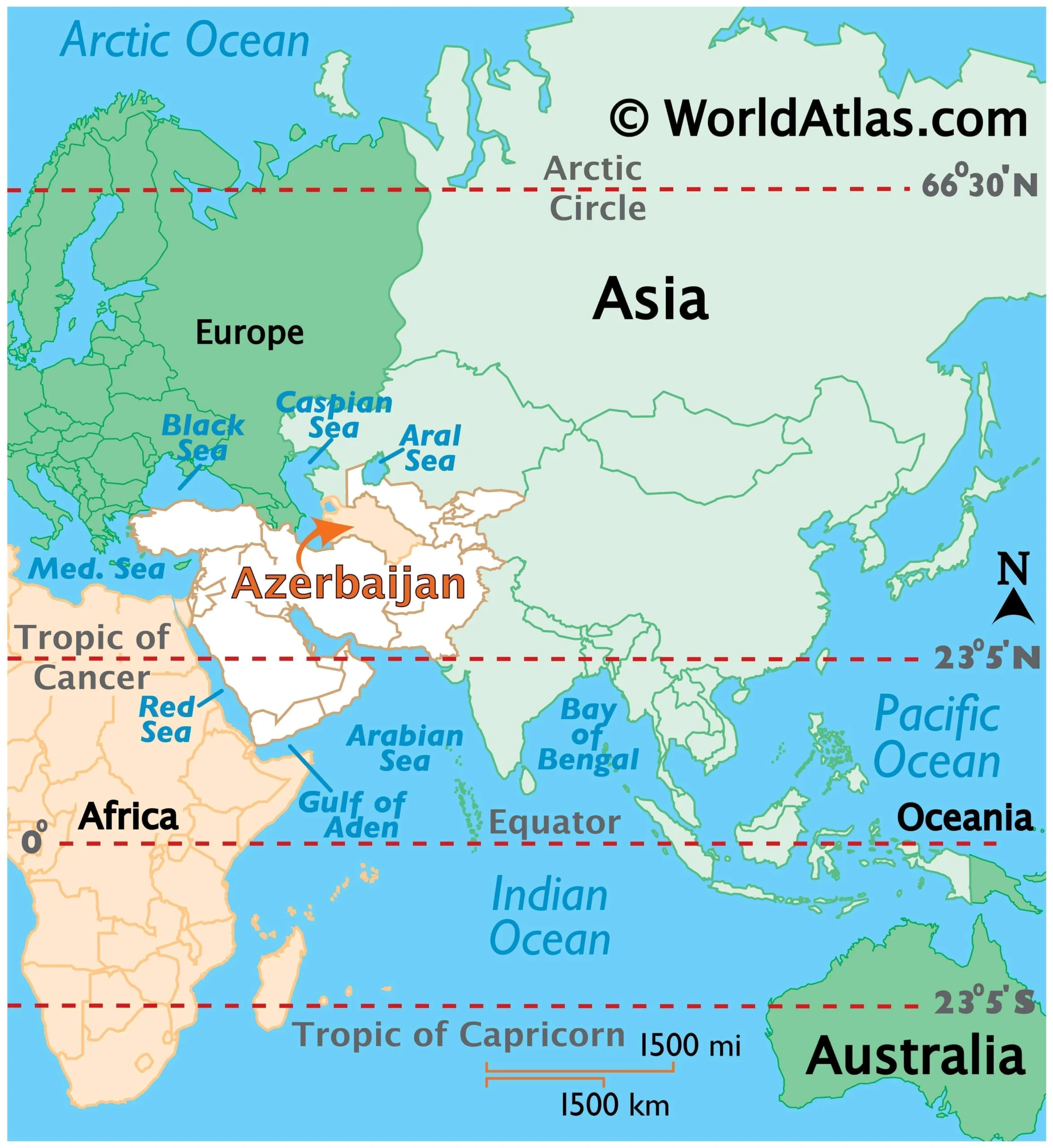 Bản đồ vị trí Azerbaijan