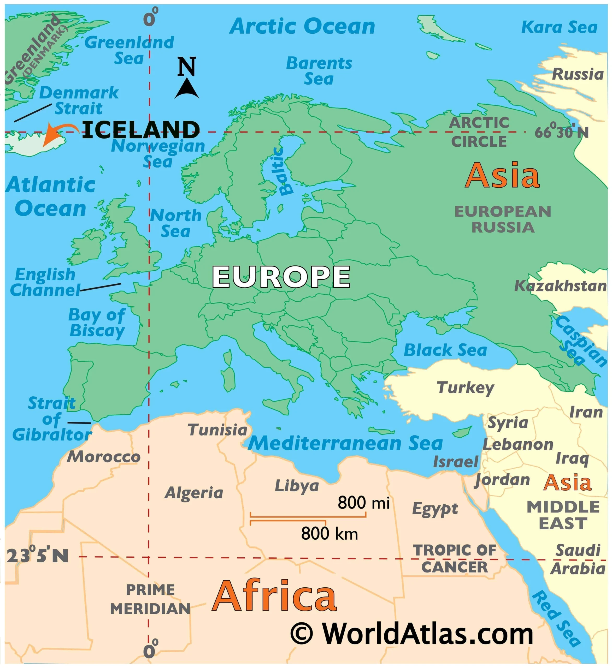 Bản đồ vị trí địa lý của Iceland