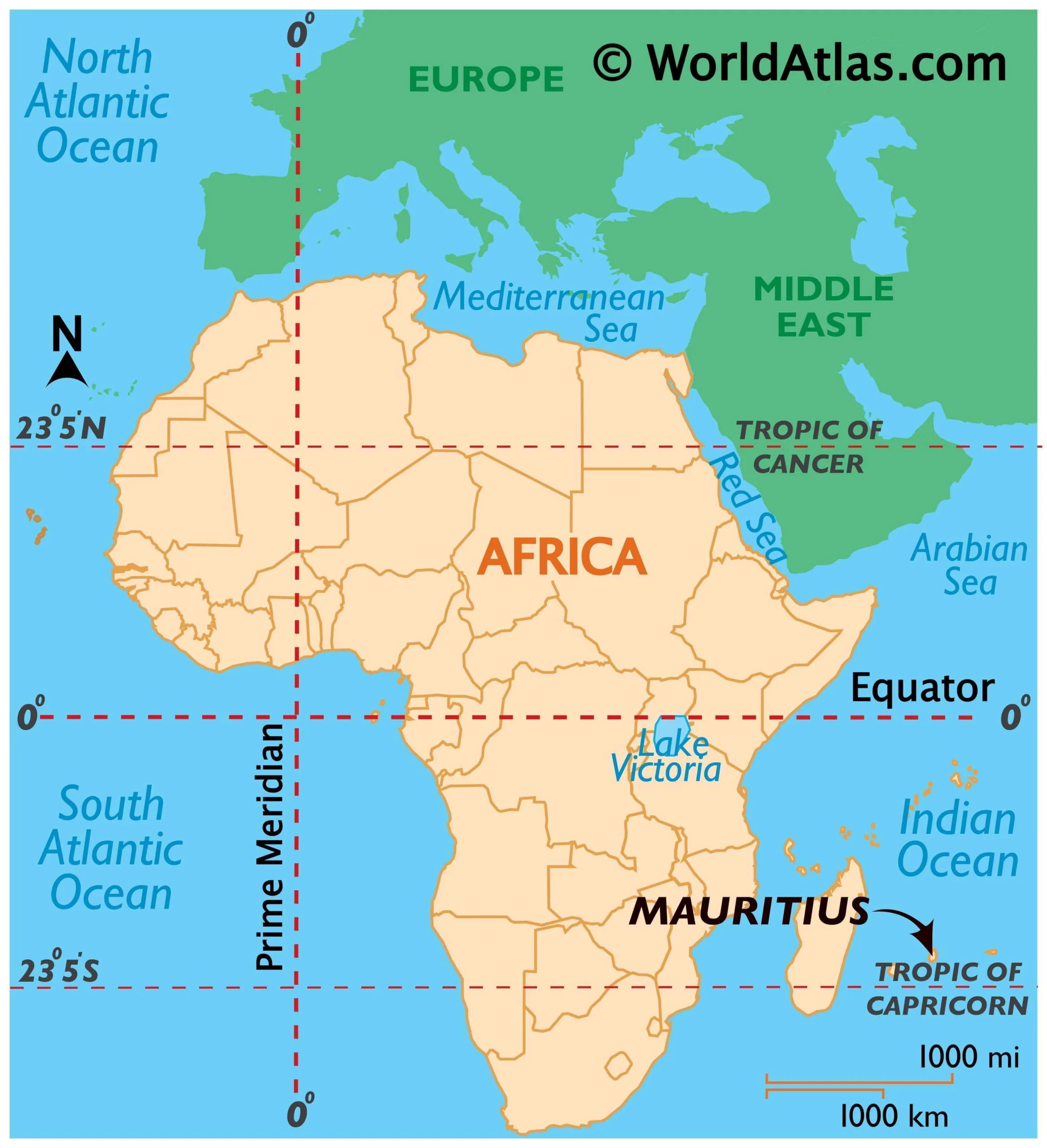 Bản đồ vị trí địa lý của Mauritius