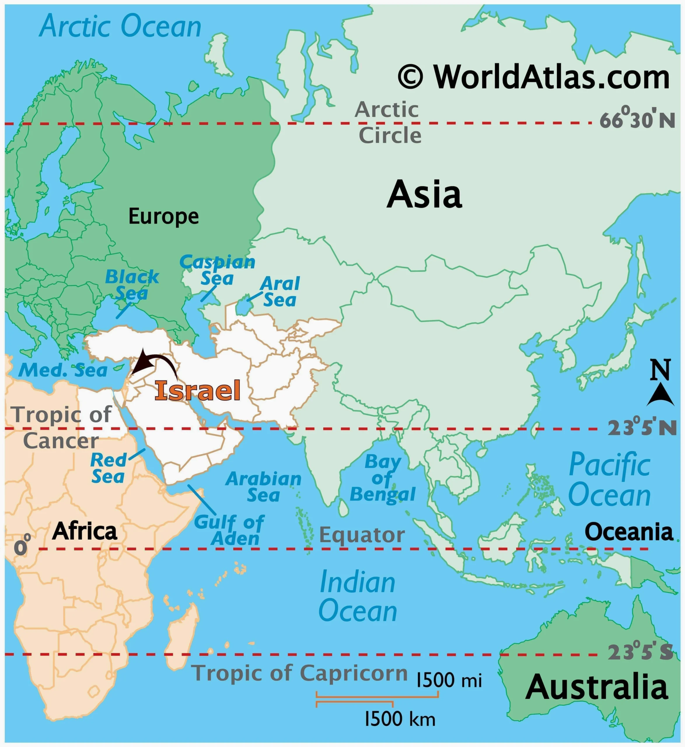 Bản đồ vị trí địa lý Israel chi tiết