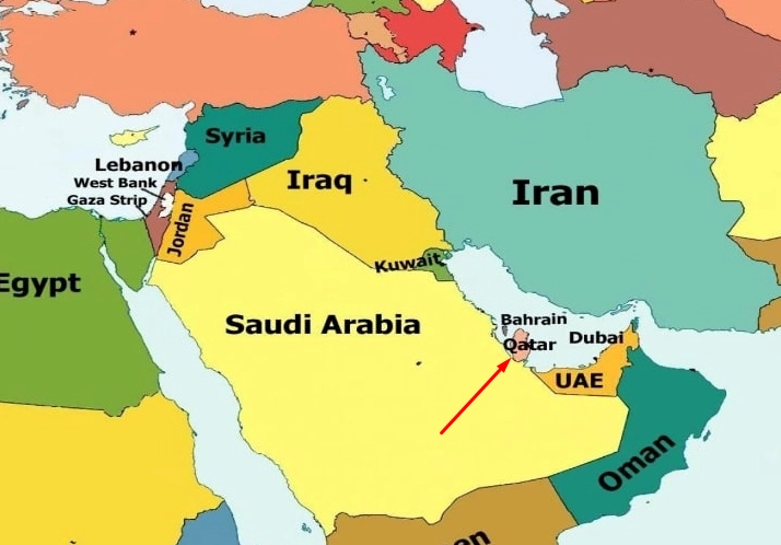 Bản đồ vị trí Qatar