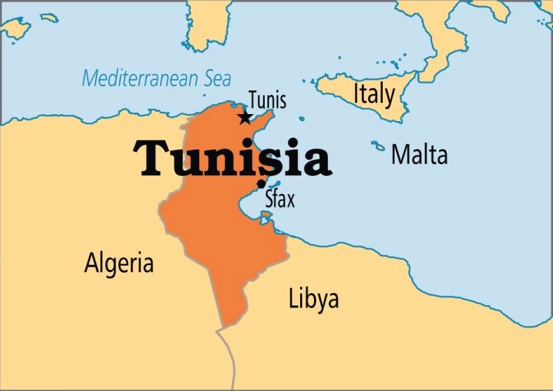 Bản đồ vị trí Tunisia