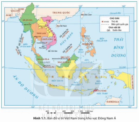 Bản đồ Việt Nam thể hiện vị trí địa lý