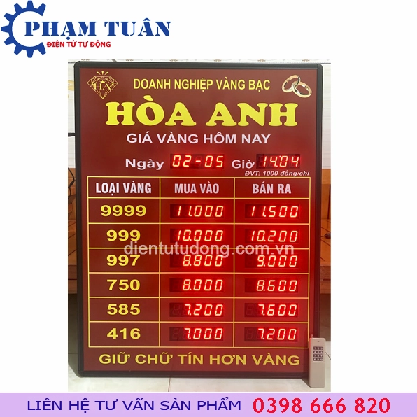 Bảng giá vàng hôm nay