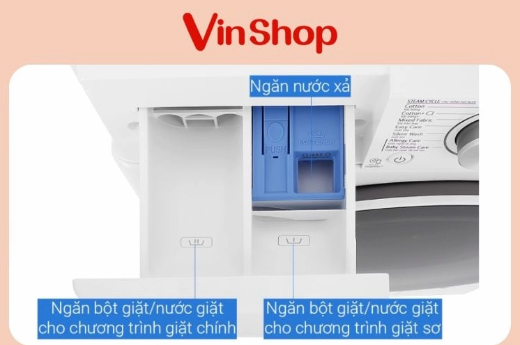 Cách cho nước giặt vào máy giặt cửa trên