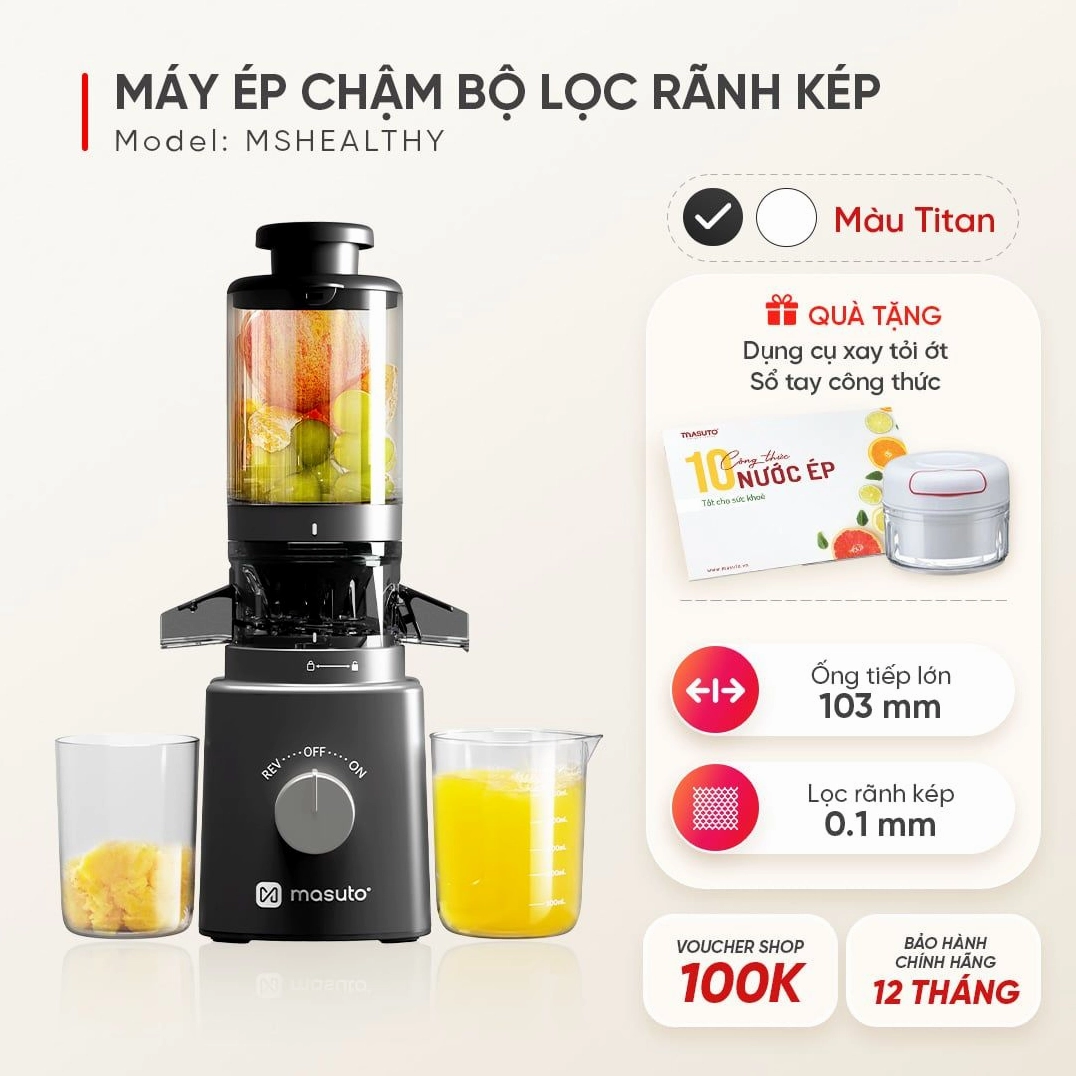 Chi tiết cấu tạo máy ép Masuto